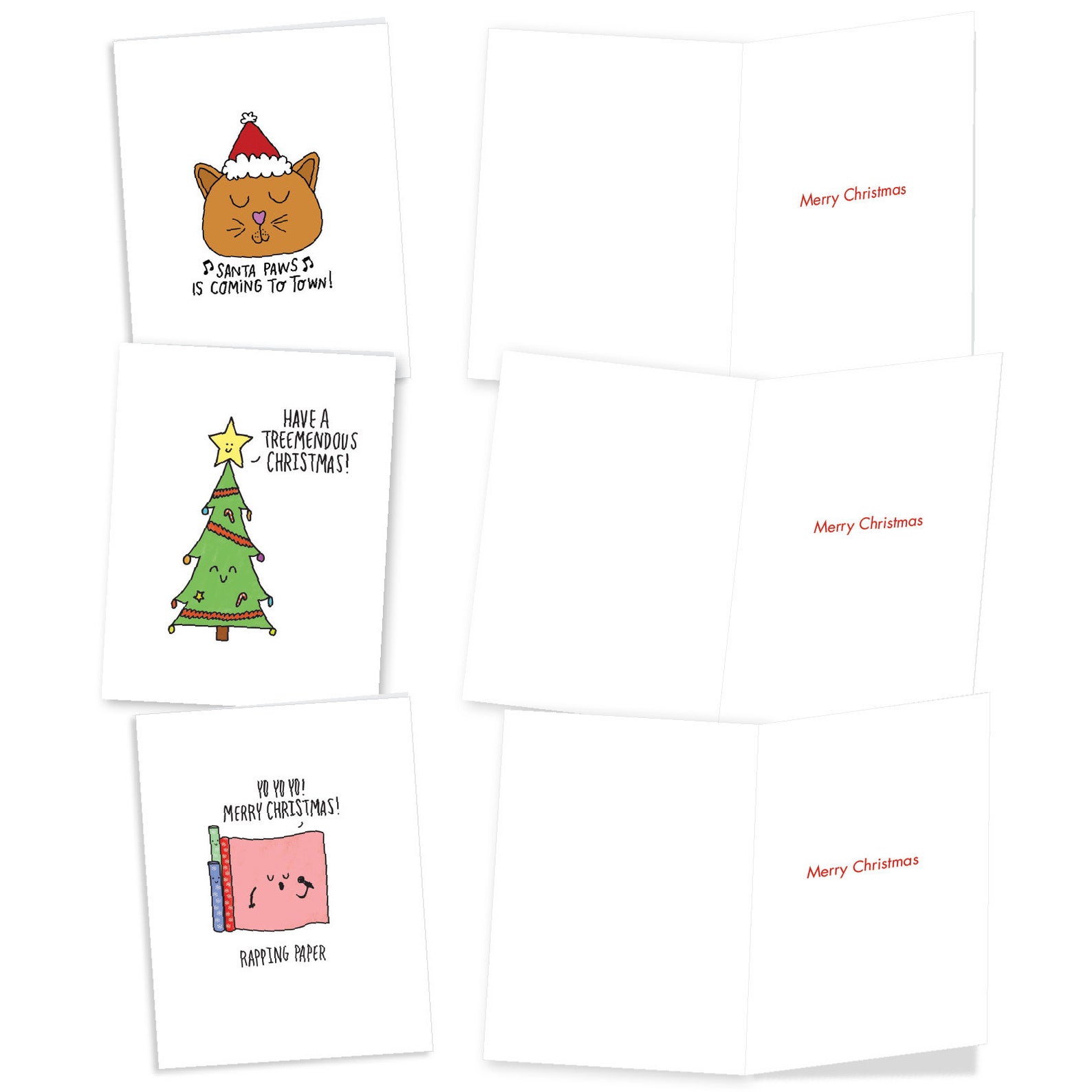 10 Assorted Christmas Note Cards Bulk Pack Set 4 X 5.12 Inch Etsy