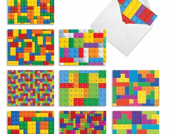 10 Colorful Block Letters Note Cards for Kids (with Envelopes) - Packed Blank Greeting Cards for All Occasions - Assorted Kids Stationery...