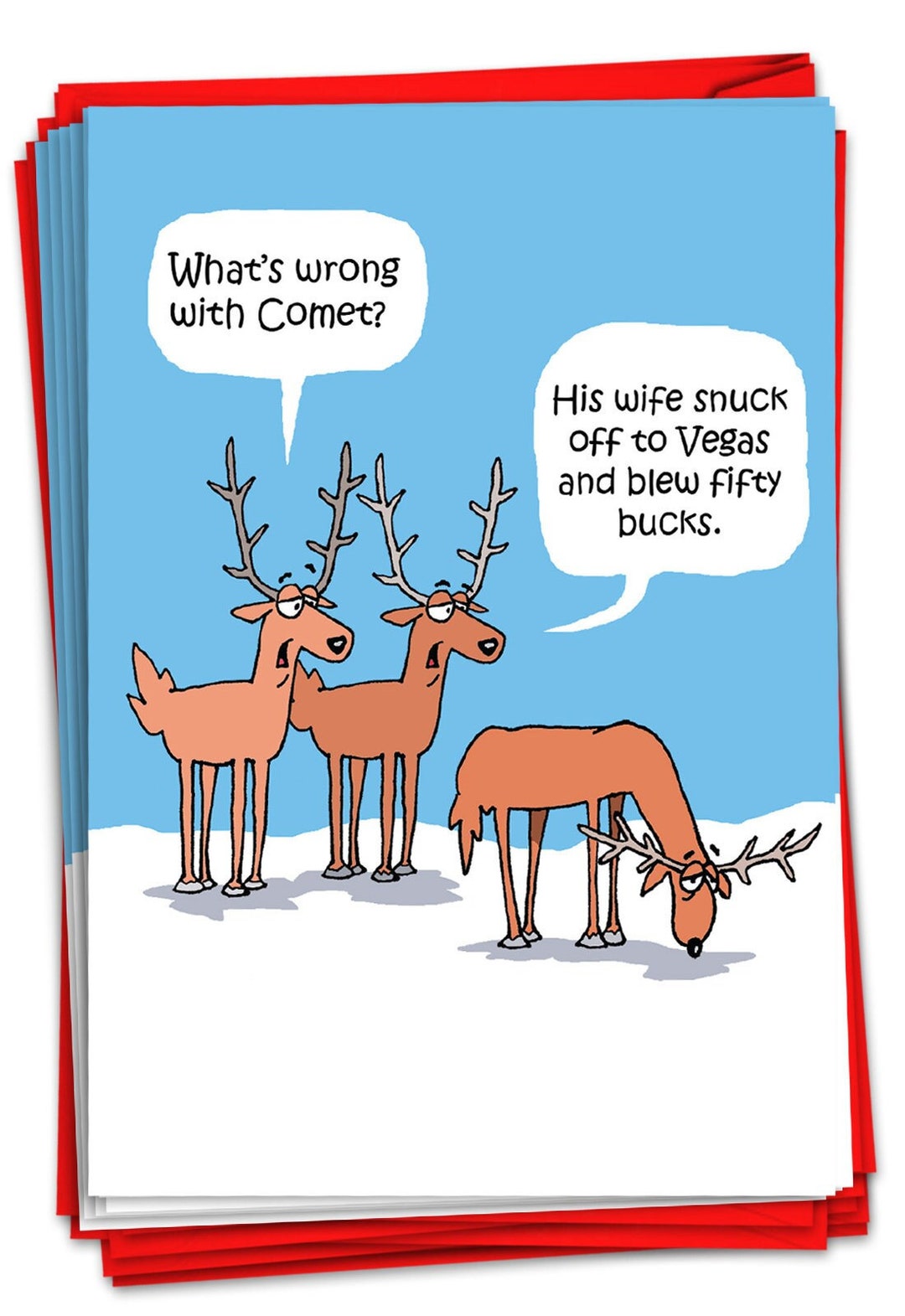 12 Funny Merry Christmas Cards With Envelopes 4.63 X 6.75 - Etsy