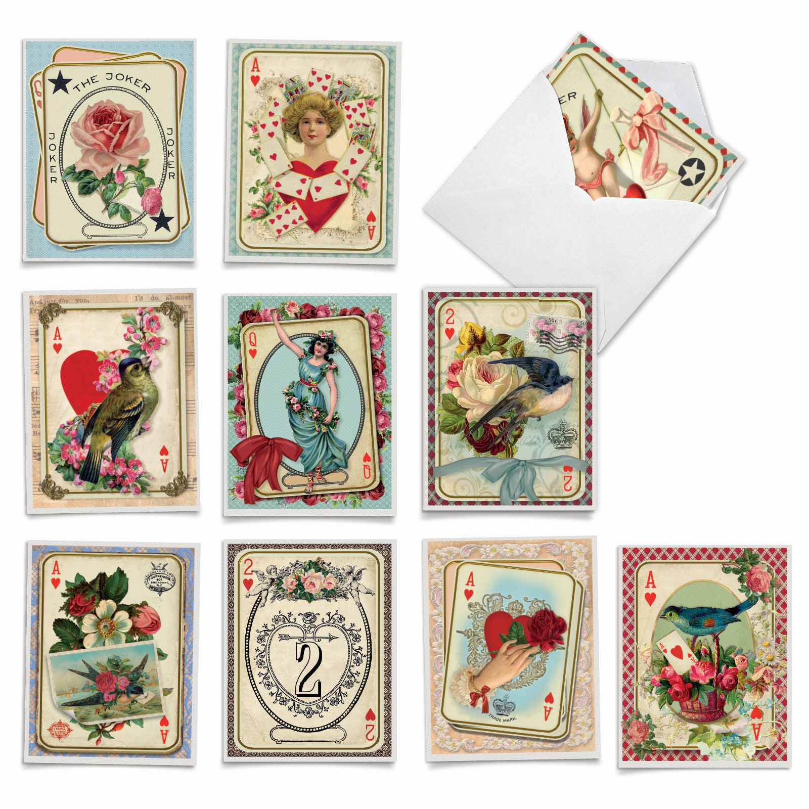 10 Assorted Blank Note Cards Pack Set 4 X 5.12 Inch With Envelopes (10 ...