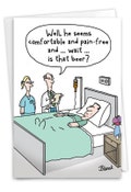 Hysterical Get Well Paper Card with 5 x 7 Inch Envelope (1 Card)  Beer Drip