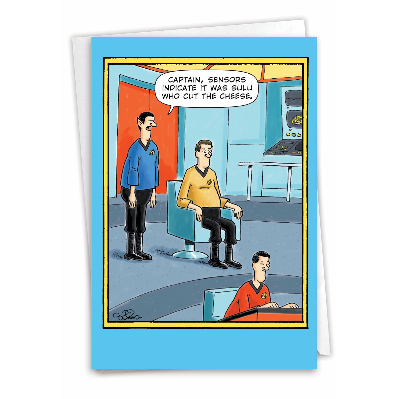 Funny Birthday Greeting Card with Envelope - Bday Sulu Cut Cheese , For Him For Her