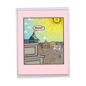 Funny Mothers Day Greeting Card (8.5 x 11 Inch) President Son JokeHuge Supporter Mom  CartoonLeaders Mom