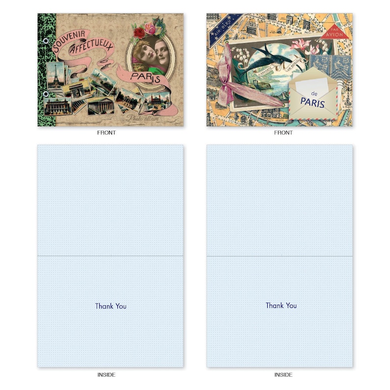 10 Assorted Thank You Note Cards Bulk Box Set 4 X 5.12 Inch Etsy