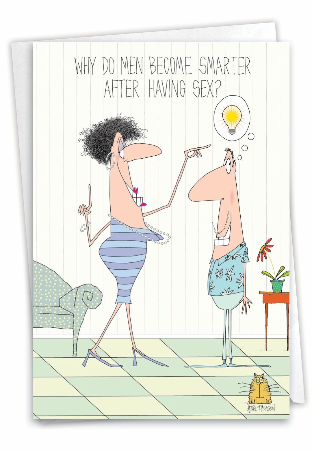 Funny Birthday Paper Card With Envelope Bday Plugged Into A Genius