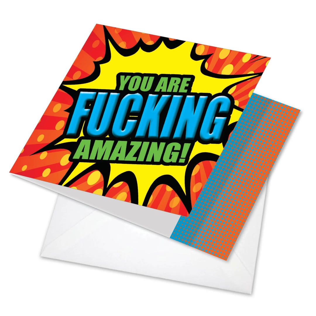 1 Funny Blank All Occasions Paper Card With Envelope - F'ing Amazing ...