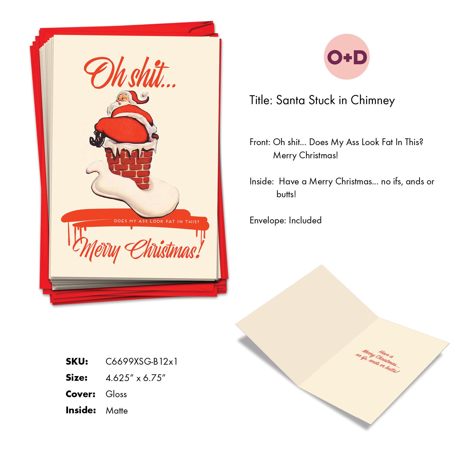 Nobleworks Fat Santa 12 Funny Adult Christmas Cards With Etsy