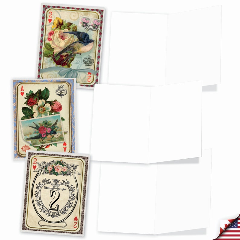 10 Assorted Blank Note Cards Pack Set 4 X 5.12 Inch With Envelopes (10 ...