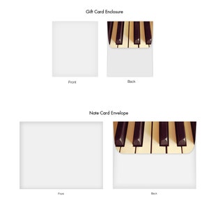 S2016 Keynotes: Digital Download of 10 Assorted Blank Note Cards Feature the Ebony and Ivory Piano Keys, W/Matching Envelopes image 2