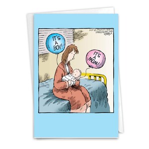 Baby Greeting Card w/ Envelope (1 Card)  ShowerAnnouncementIts A Mom -Boy, For Him For Her - NobleWorks