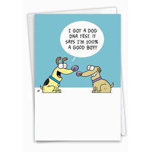 Funny Birthday Greeting Card with Envelope (1 Card) Bday Dog DNA Test, For Him For Her