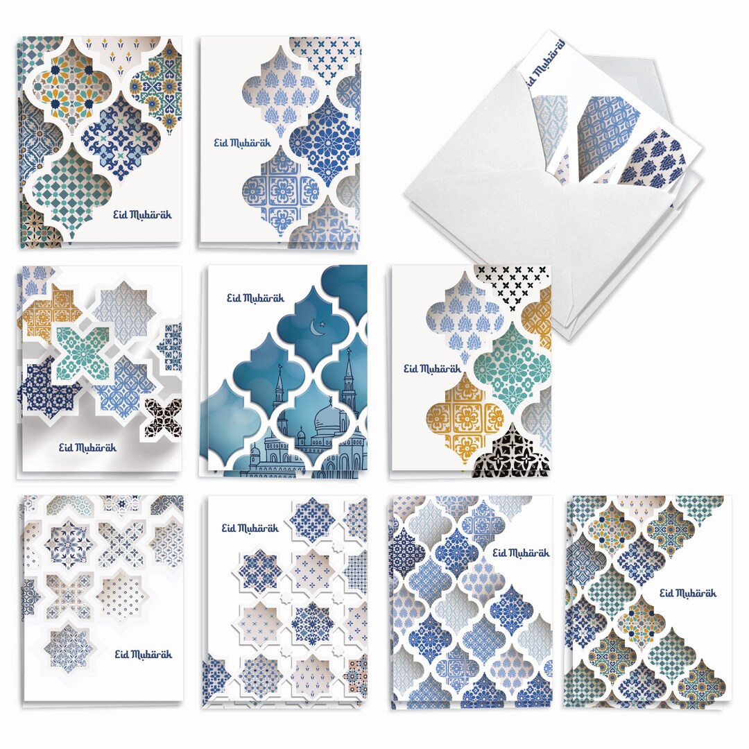 20 Assorted Note Islam Holiday Cards Eid Al-adha and Eid Al-fitr With ...