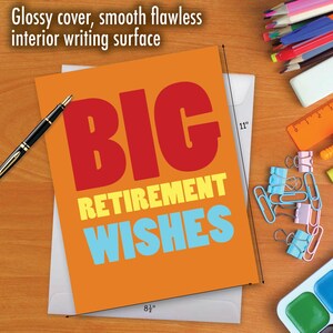 Jumbo Retirement Card, Big Retirement Wishes, 8.5x11, Made in USA