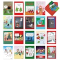 20 Assorted set Funny Christmas Greeting Cards with Envelopes - Merry Toons | Hilarious Cartoon Jokes | Bulk Variety Pack | Made in the USA