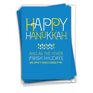 12 Funny Chanukah Greeting Cards Bulk  Set with Envelopes (1 Design, 12 Each) Other Jewish Holidays, For Him For Her