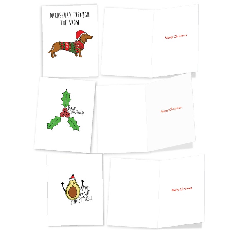 10 Assorted Christmas Note Cards Bulk Pack Set 4 X 5.12 Inch Etsy