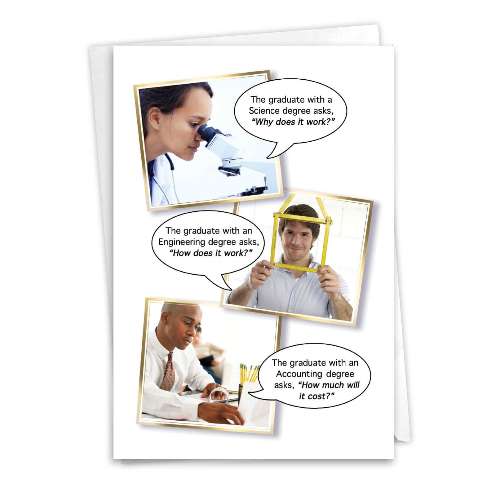 Funny Graduation Greeting Card with 5 x 7 Inch Envelope (1 Card) Fries With that 7215