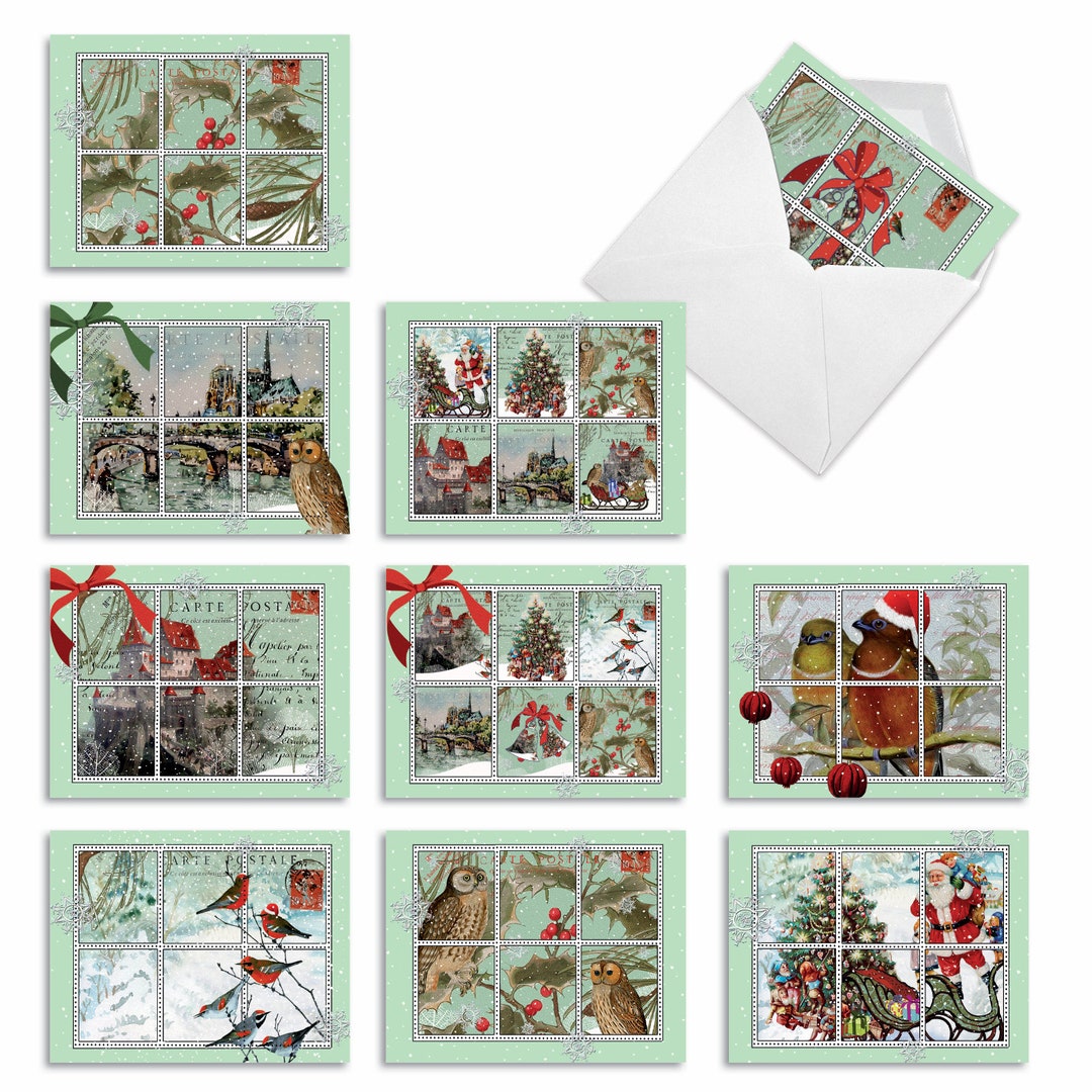 10 Assorted Blank All Occasions Notecards Set 4 X 5.12 Inch With ...
