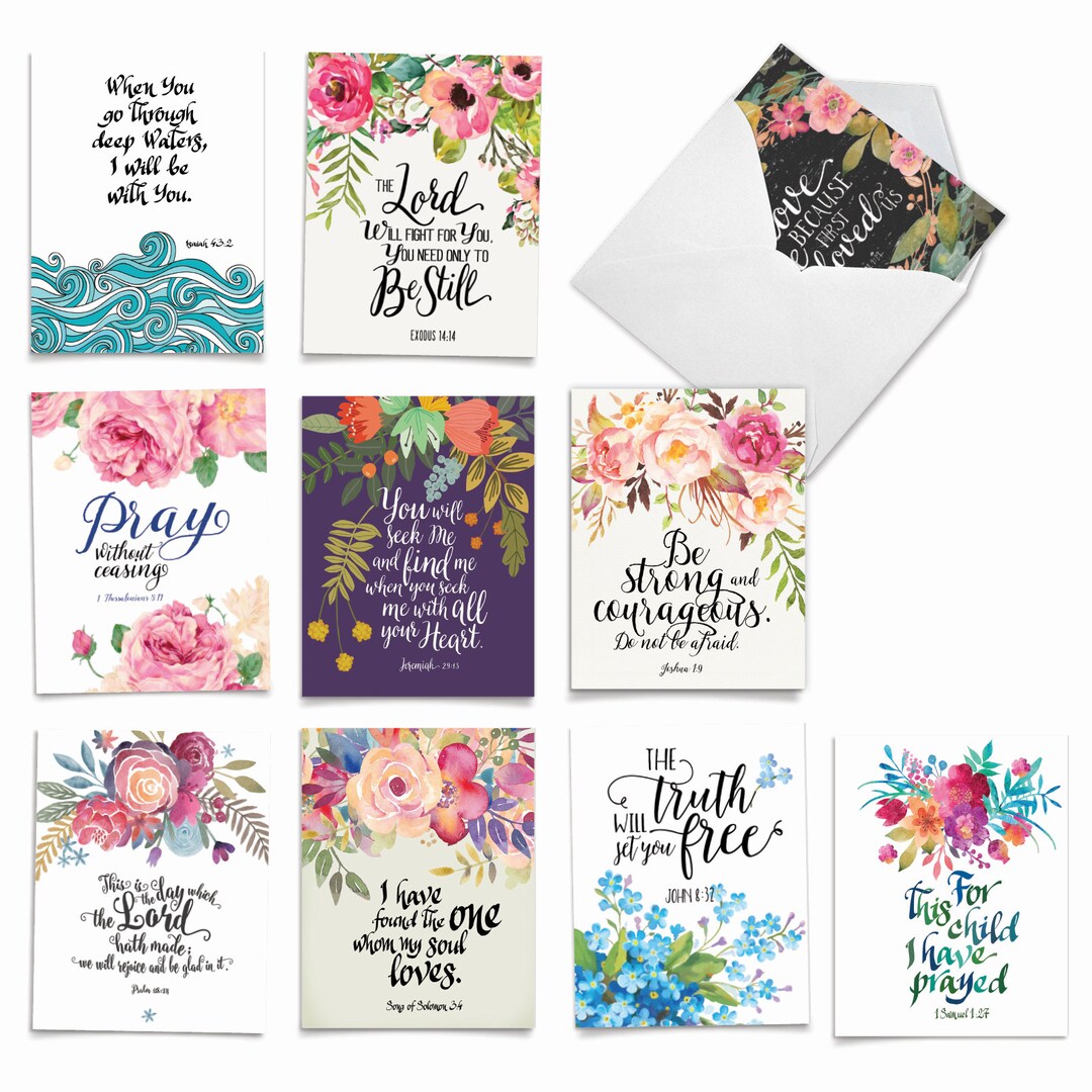 10 Assorted Blank Notecards Packed Set 4 X 5.12 Inch With Envelopes (10 ...