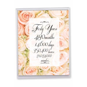 Anniversary Milestone Card - 40 Year Time Count - Large Single Card 8.5x11 w/ Envelope - J9091MAG-US