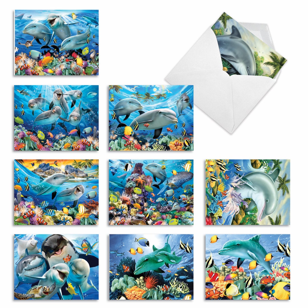 10 Assorted Funny Blank Notecards Set 4 X 5.12 Inch W/ Envelopes (10 ...