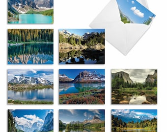 10 Assorted Blank Notecards Packed Set 4 x 5.12 Inch with Envelopes (10 Designs, 1 Each) REFLECTIONS: 10 Assorted Blank Note Cards.