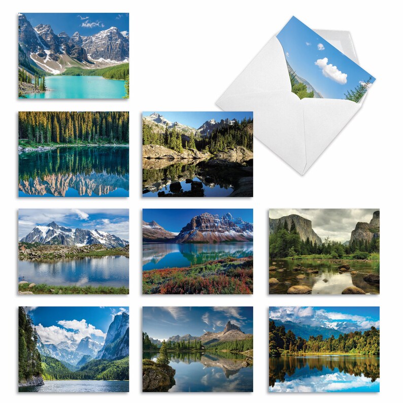 10 Assorted Blank Notecards Packed Set 4 X 5.12 Inch With Envelopes (10 ...