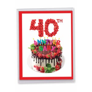 Anniversary Milestone Card - Big Day 40 - Large Single Card 8.5x11 w/ Envelope - J7060EMAG