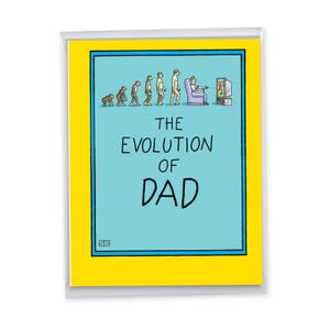 Funny Father'S Day Card - Evolution of Dad - Large 8.5x11 Card w/ Envelope - NobleWorks, J0352