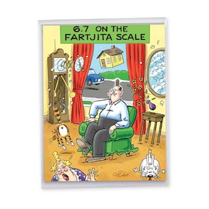 Jumbo Funny Birthday Greeting Card 8.5 x 11 Inch w/ Envelope (1 Pack) Big, Jumbo Bday Fartjita Scale, For Him For Her