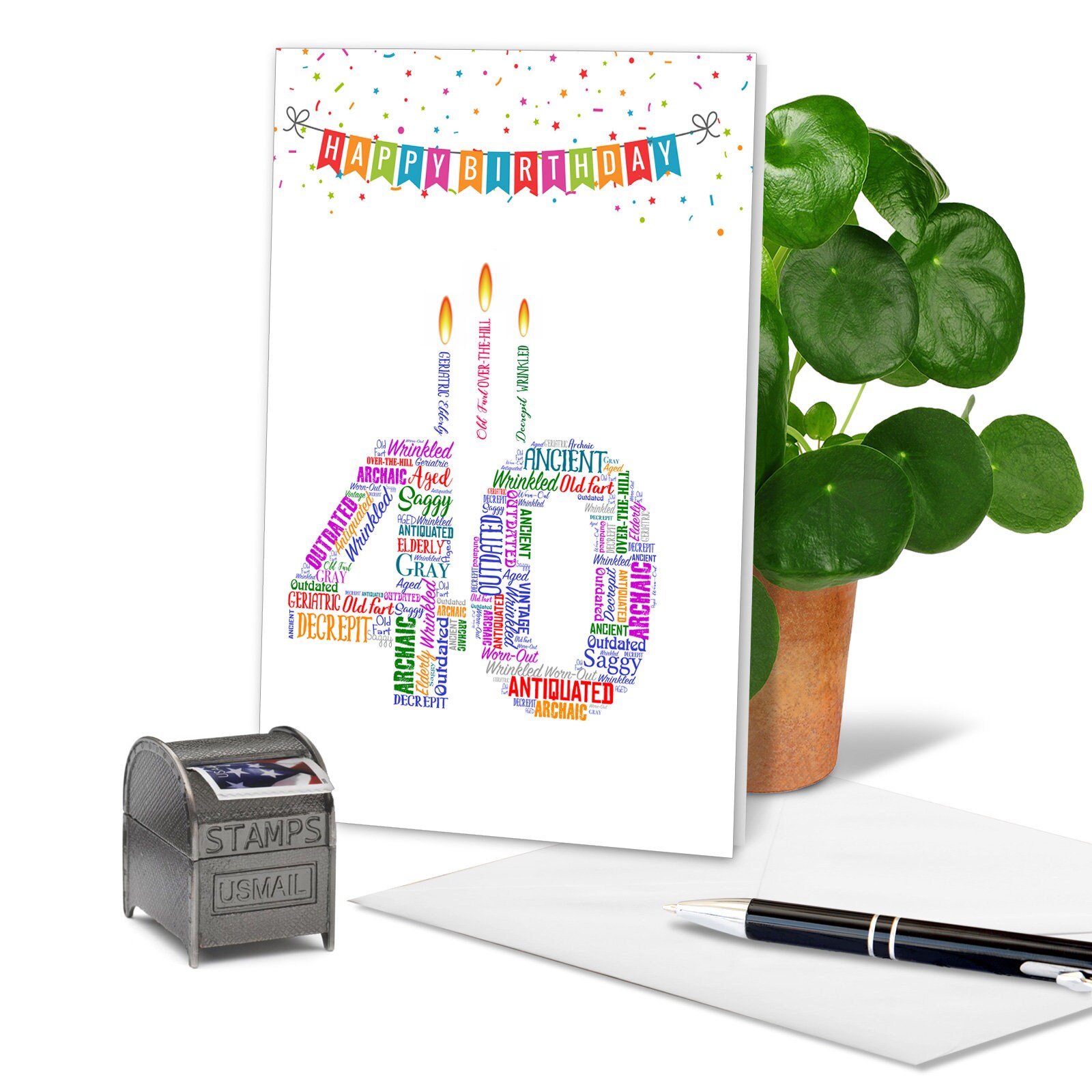 40th Milestone Birthday Greeting Card With 5 X 7 Inch Envelope - Etsy