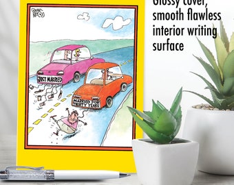Funny Anniversary Greeting Card w/ Envelope (1 Card) for Couple, Husband, Wife, Parents - Married Cars, For Him For Her
