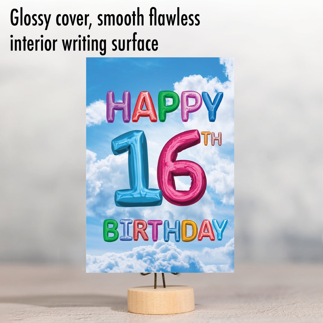 Beautiful 16th Milestone Birthday Greeting Card With 5x7 Inch Envelope ...