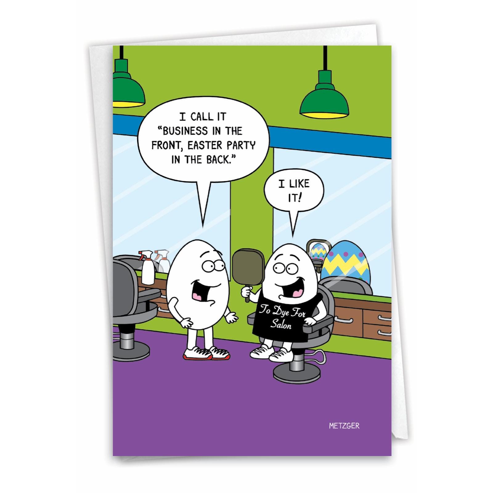 Funny Easter Greeting Card with Envelope (1 Card) Easter Haircut