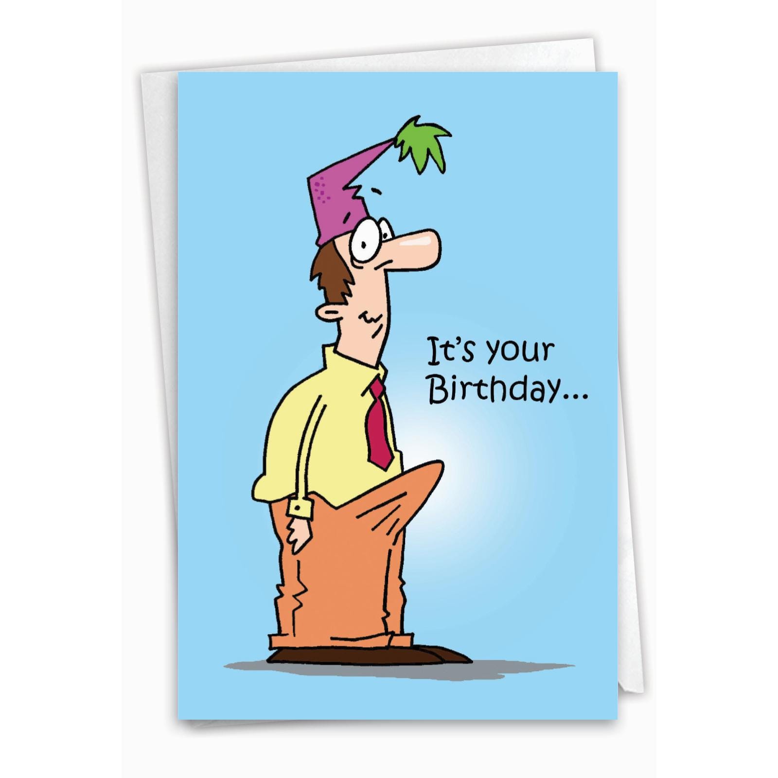 Excited Birthday- Funny Birthday Card with Envelope for Him or Her Eco-friendly High-Quality Cardstock