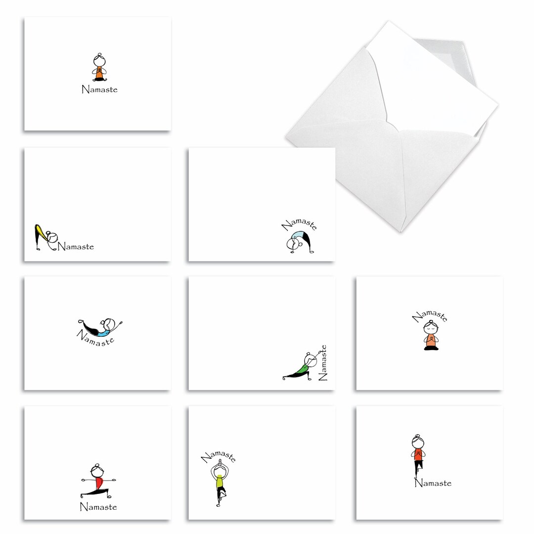 10 Assorted Blank Notecards Pack Set 4 X 5.12 Inch With Envelopes 10