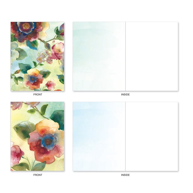 M3314 Watercolor Botanicals: 10 Assorted Blank All-occasion - Etsy