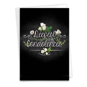 Sympathy Greeting Card w/ Envelope (1 Card) Chalk and Roses, For Him For Her