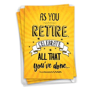 Pack of 3 Funny Retirement Greeting Cards w/ Envelopes (1 Design3 Each)  As You Retire, For Him For Her