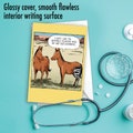 Humorous Get Well Greeting Card with 5x7 Inch Envelope - Horse Hip Replacement - Brown Horse with Zebra Striped Leg