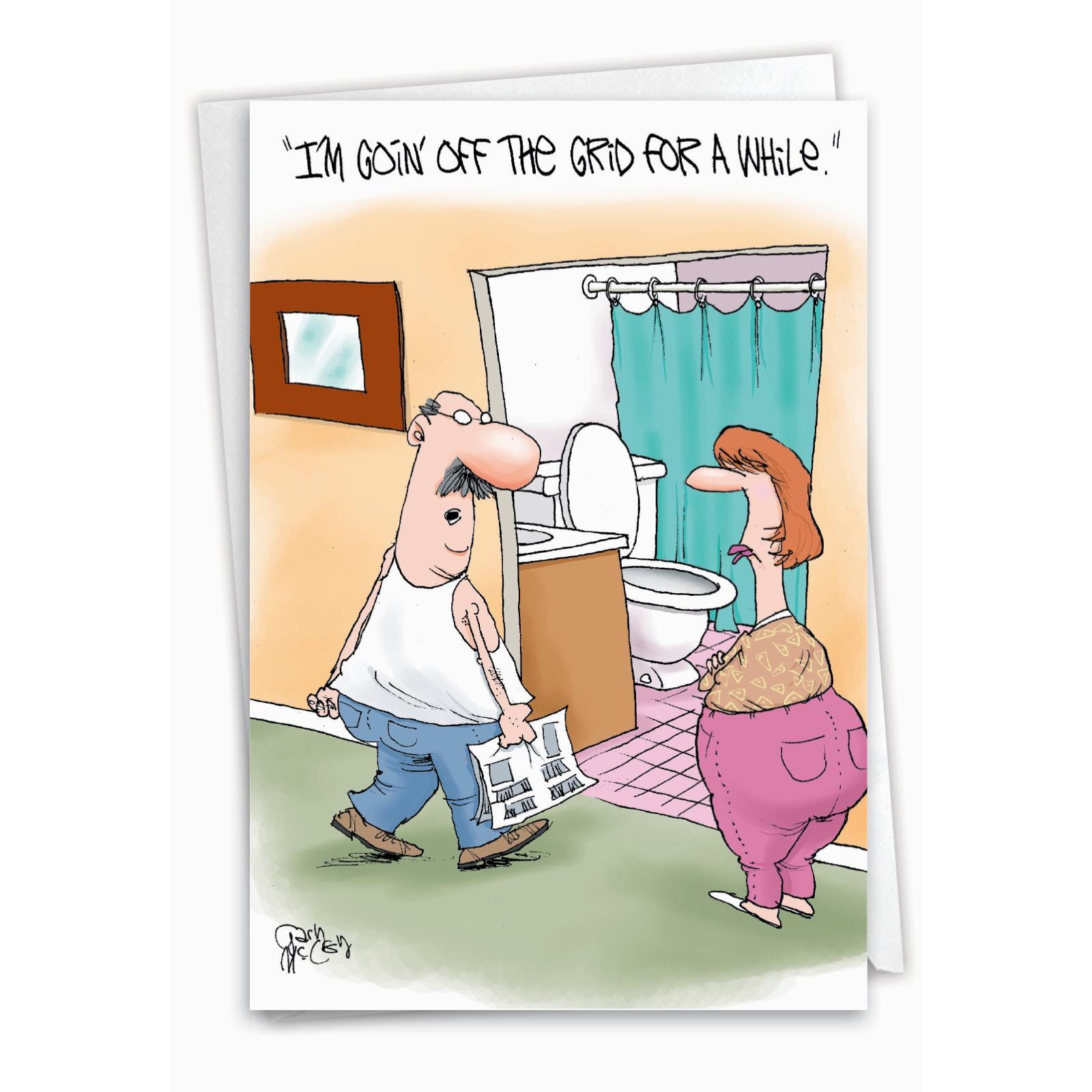 Off the Grid Birthday- Funny Birthday Card with Envelope for Him or Her Eco-friendly High-Quality Cardstock