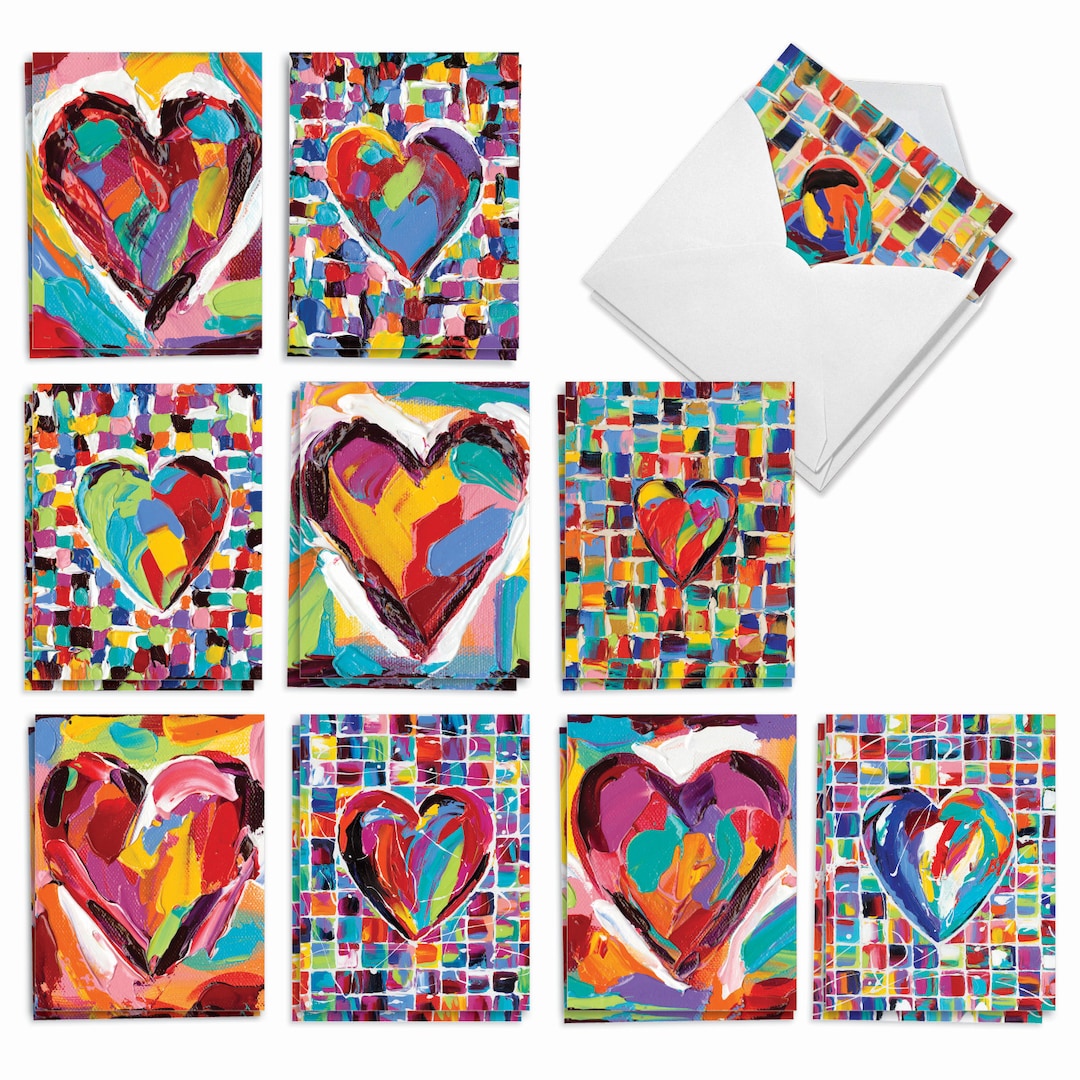 20 Assorted Blank Notecards Bulk Set 4 X 5.12 Inch With Envelopes (10 ...