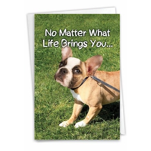 Friendship Greeting Card w/ Envelope (1 Card) Encouragement, Good Luck Kick Some Grass, For Him For Her