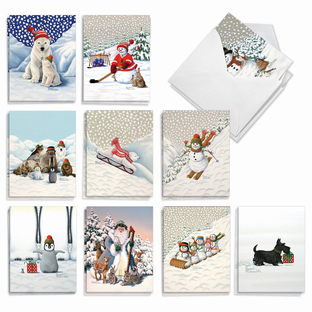 20 Assorted Christmas Notecards Bulk Bulk Pack 4 X 5.12 Inch W ...