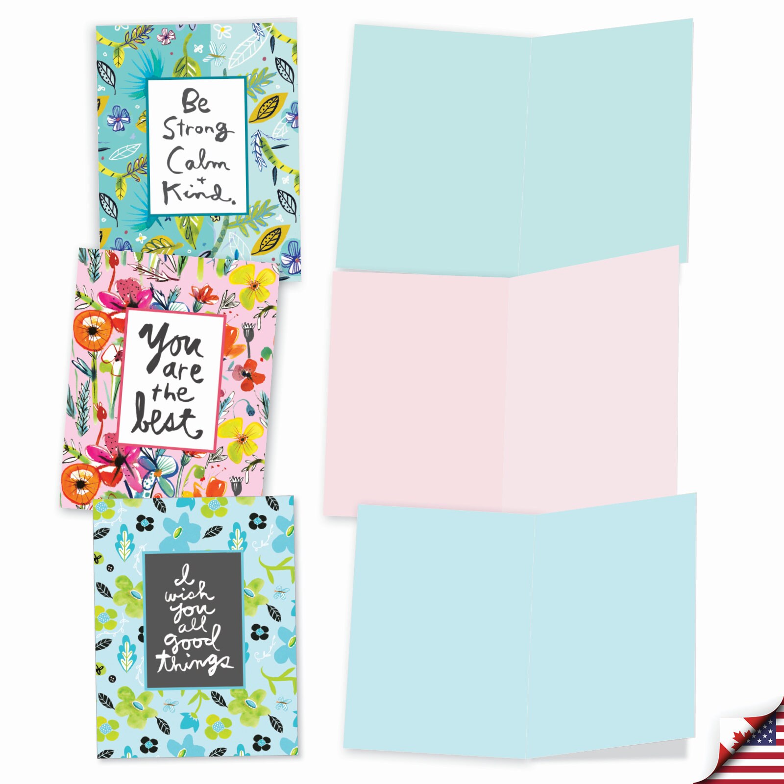 20 Assorted Blank Notecards Bulk Pack 4 X 5.12 Inch With Envelopes (10 ...