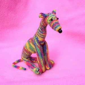 Whippet Greyhound Lurcher Dog Best Friend Father’s Day Gift Hand Knitted Rainbow Gay Pride LGBTQ+ Sighthound Longdog Quirky Cute Small