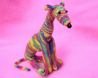 Whippet Greyhound Lurcher Dog  Best Friend Gift Hand Knitted Rainbow Gay Pride LGBTQ+ Sighthound Longdog Quirky Cute Small