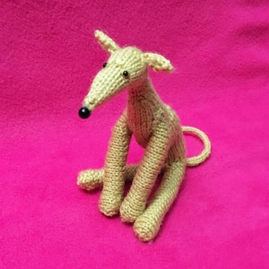Whippet Greyhound Lurcher Dog Best Friend Mother’s Day Gift Hand Knitted Fawn Light Tan Sighthound Longdog Ornament Quirky Cute Small