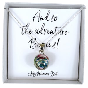 18mm Resin and Angled Silver Bands Encircle this Harmony Ball, Handmade so Each is Unique, Shake to Hear the Gentle Chime, Mom to Be Gift