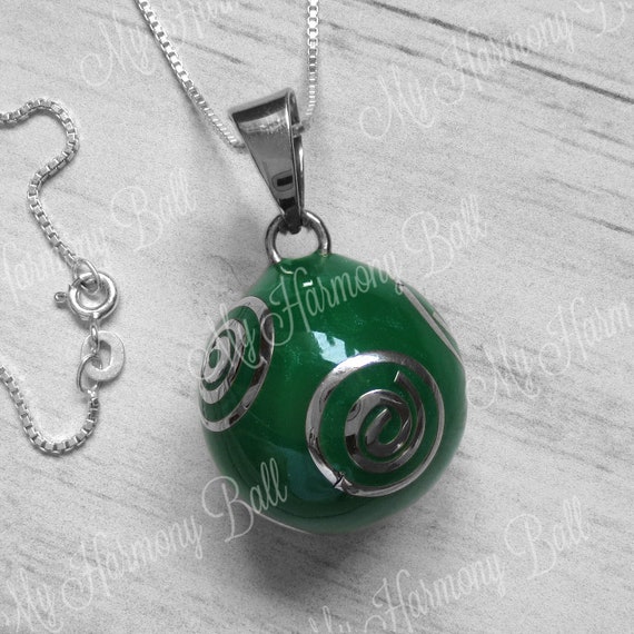 Charm 17 mm Diameter Sterling Silver Big Musical Chime Ball Pendant